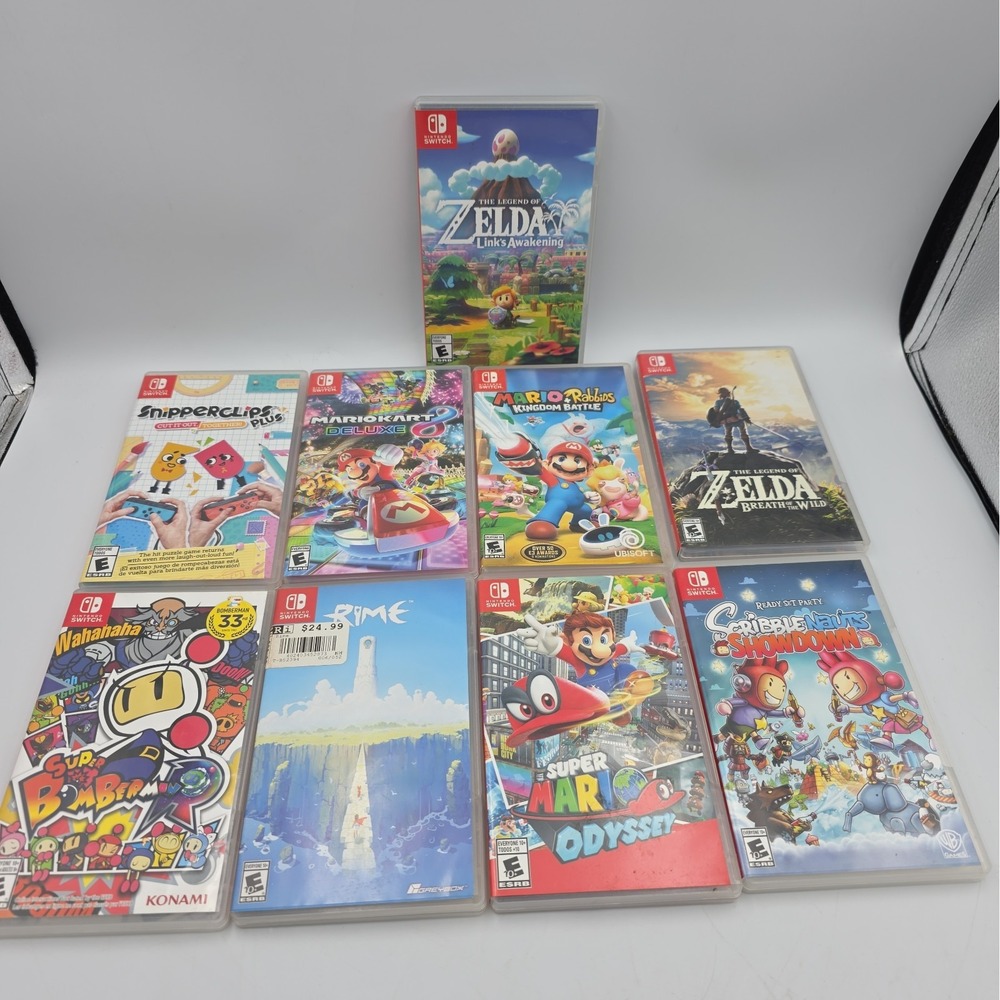 Lot of 9 Nintendo Switch CASES ONLY NO GAMES EMPTY CASES Mario Legend Of Zelda